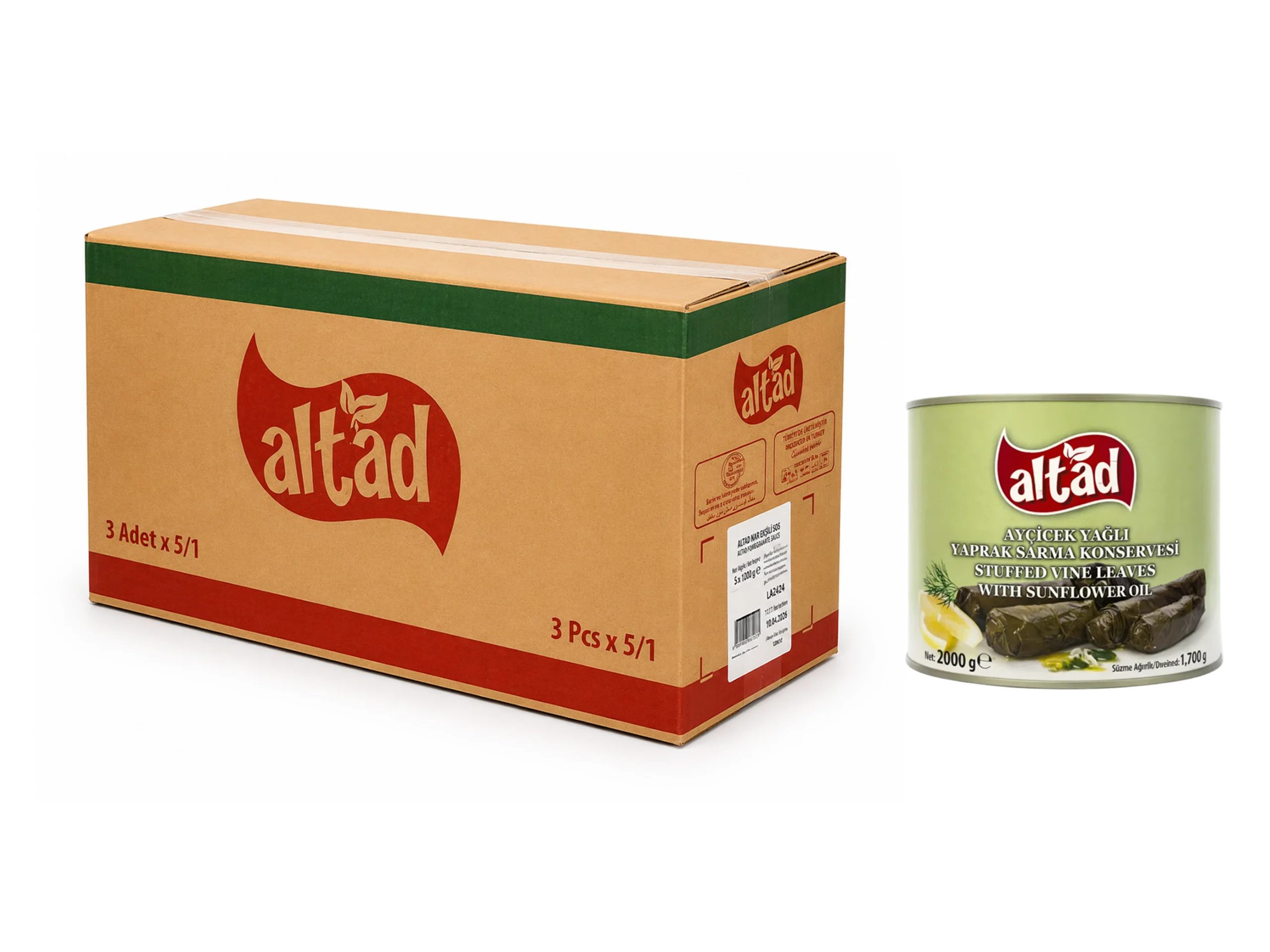 Altad Canned Stuffed vine Leaves 2000g – 6 pcs/ctn 2 Altad Canned Stuffed vine Leaves 2000g – 6 pcs/ctn - Image 2
