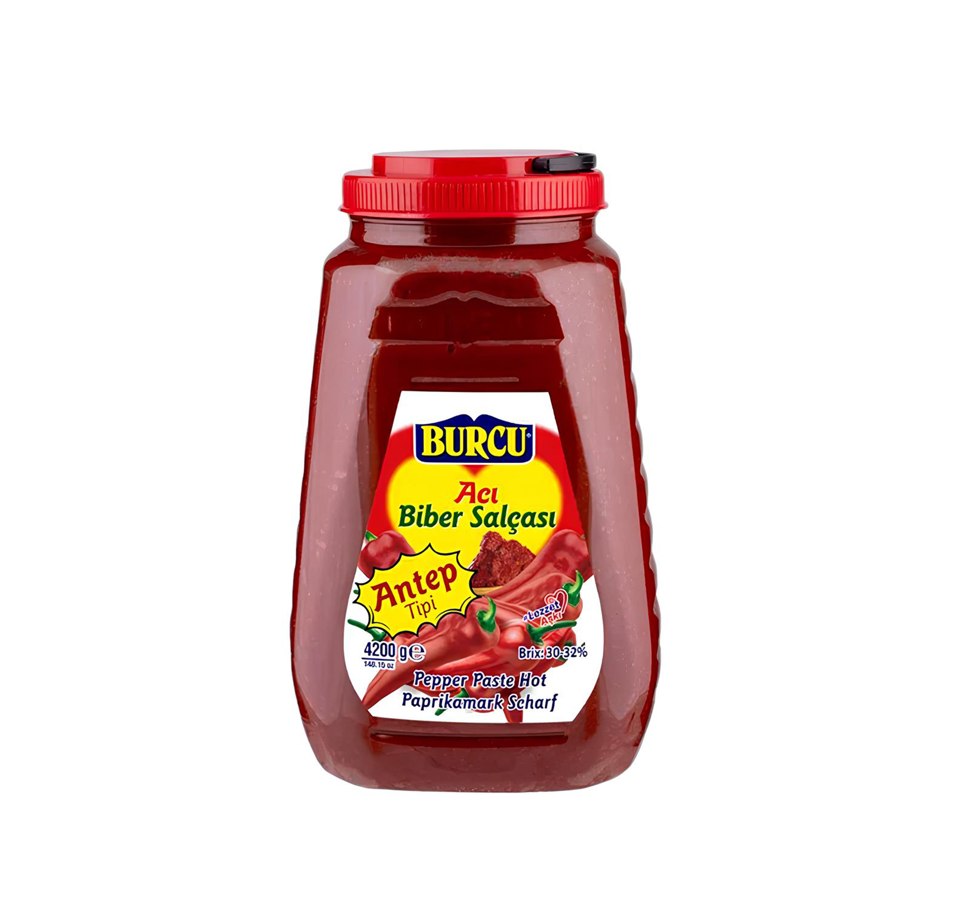 Burcu Pepper Paste Hot Plastic Bottle 4200g - 4 pcs/ctn 1 Burcu Pepper Paste Hot Plastic Bottle 4200g - 4 pcs/ctn
